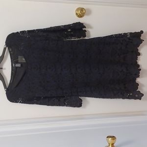 Alfani petite large black lace  dress